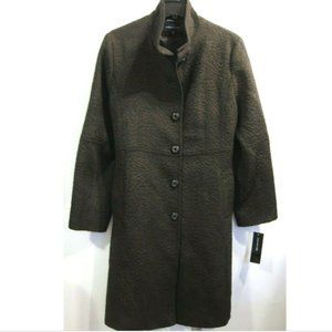 Jones New York Women's Long Winter Wool Coat Size 16 Brown